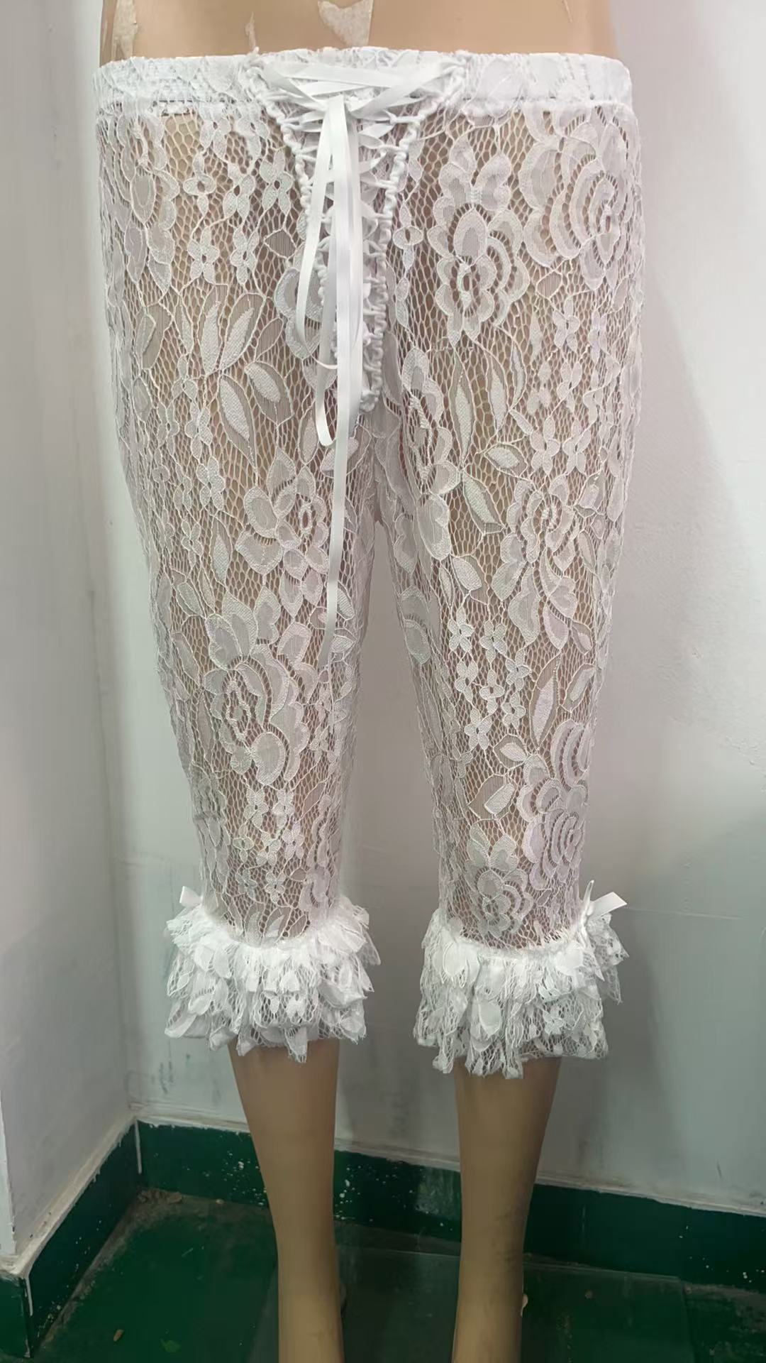 Sexy Lace Cropped Pants for Women