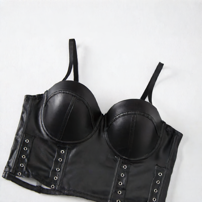 Sexy Leather Corset Camisole Top