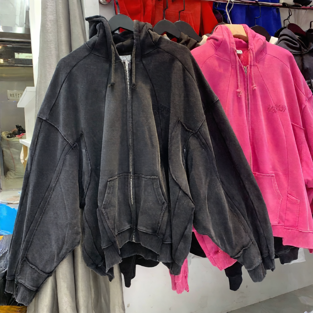 Loose Fit Cotton Hoodie with Zipper