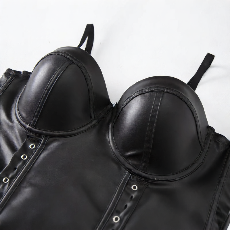 Sexy Leather Corset Camisole Top