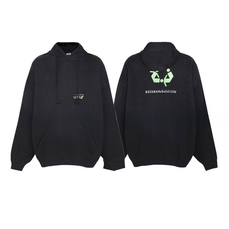 Loose Fit Cotton Hoodie with Zipper