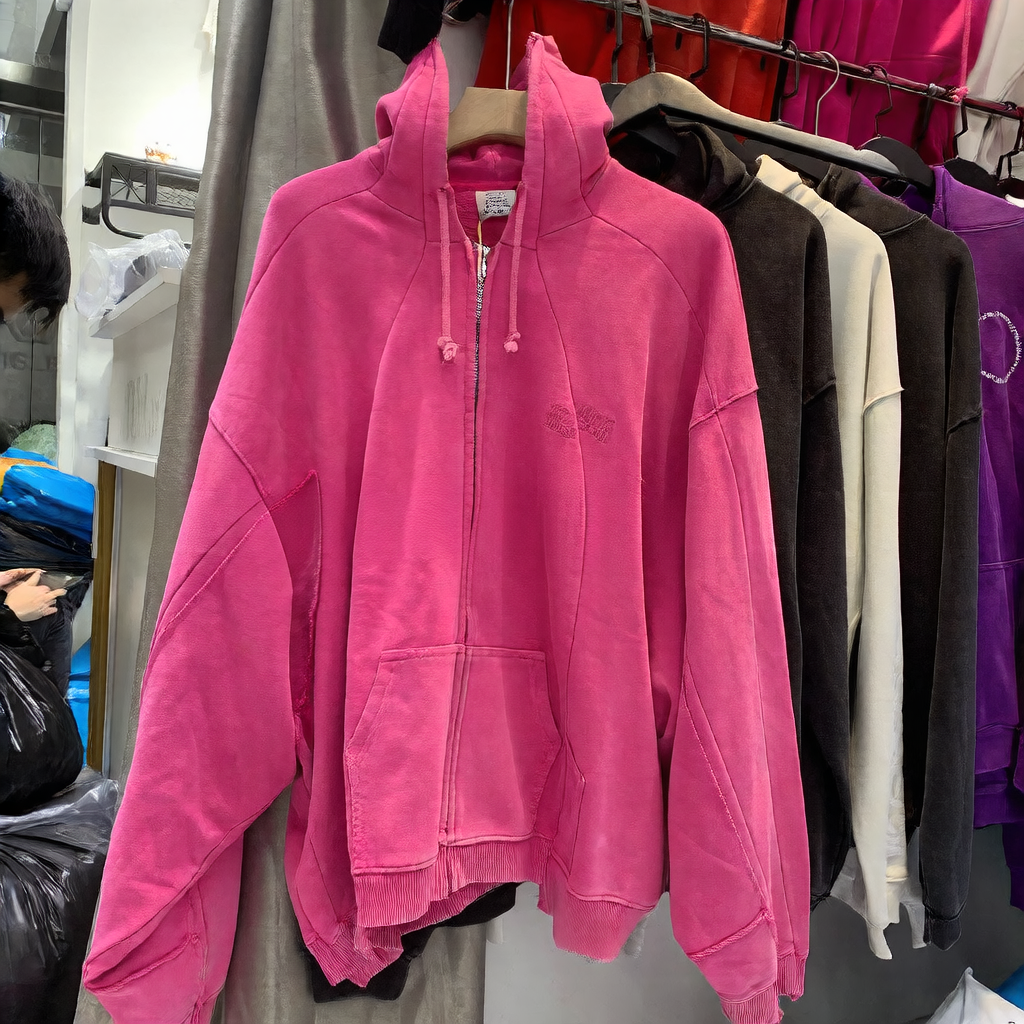 Loose Fit Cotton Hoodie with Zipper