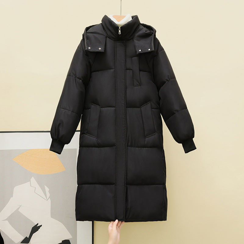 Womens Long Winter Hooded Cotton Jacket