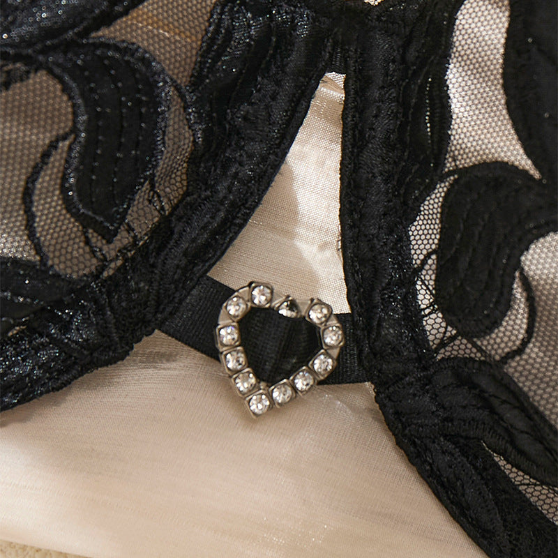 Large Size Intimates Transparent Flower Embroider Sexy