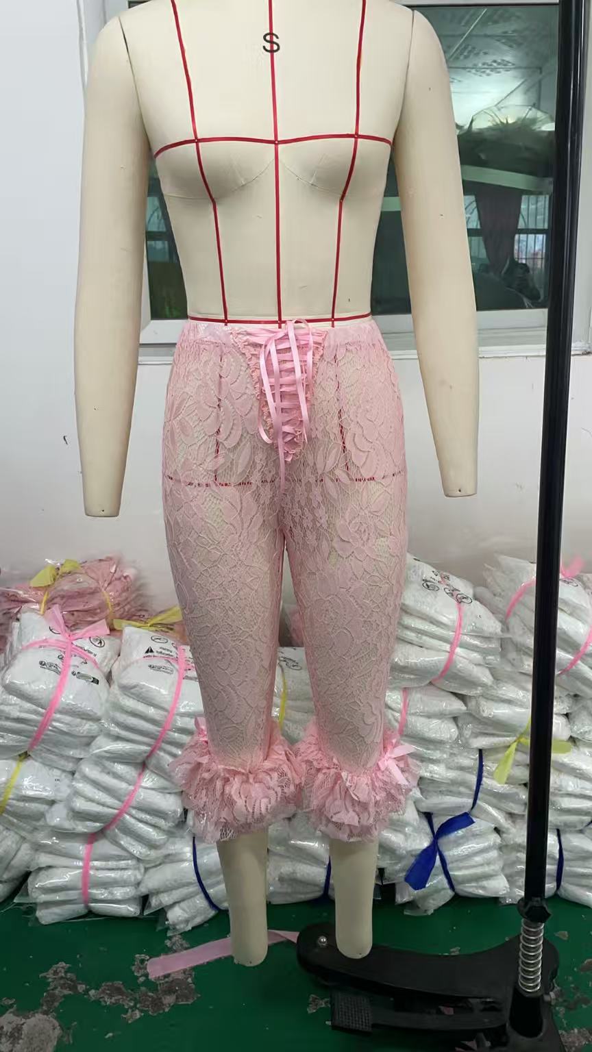 Sexy Lace Cropped Pants for Women