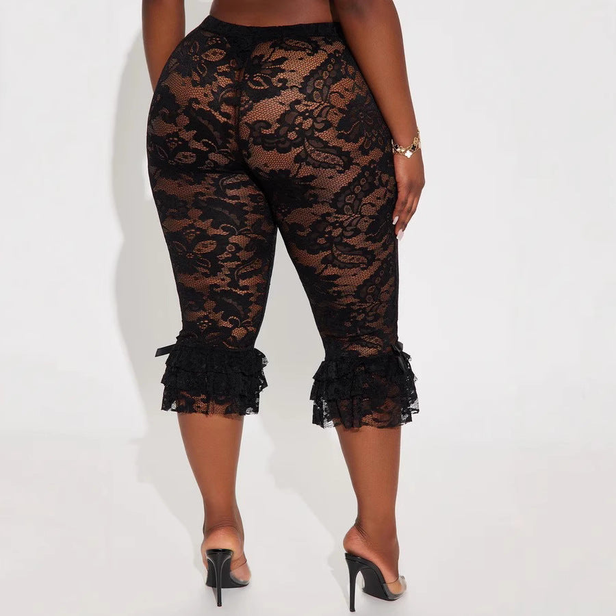 Sexy Lace Cropped Pants for Women
