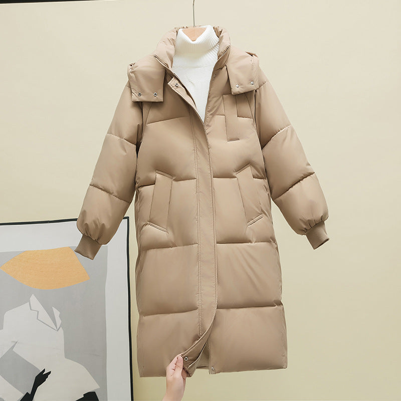 Womens Long Winter Hooded Cotton Jacket